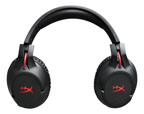 Audífonos gamer inalámbricos HyperX Cloud Flight negro con luz rojo LED