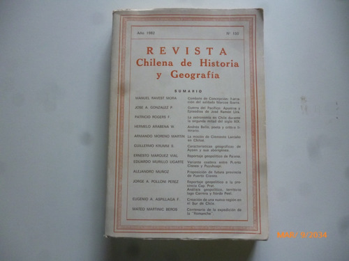 Revista Chilena De Historia Y Geografia Año 1982 N:150