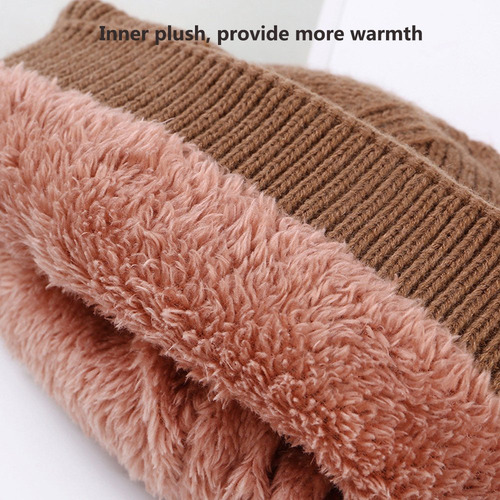 Gorro Unisex De Lana De Punto, Gorro De Invierno Cálido Con