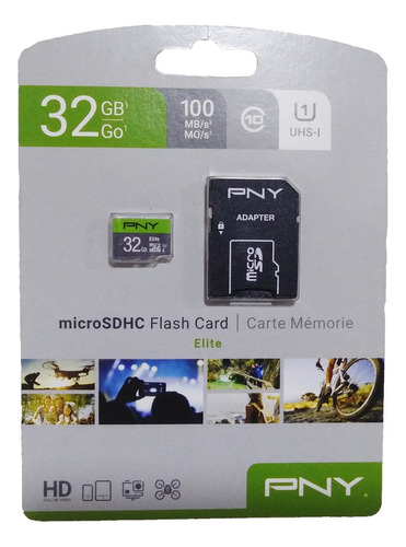 Tarjeta Memoria Microsdhc Flash Card 32gb Uhs-i 2pza Pny