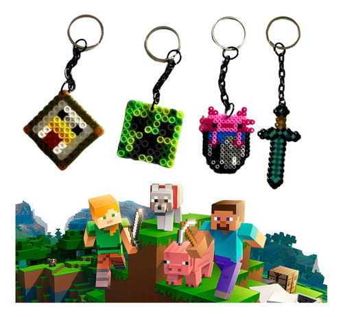 Llaveros De Minecraft, Hama Beads