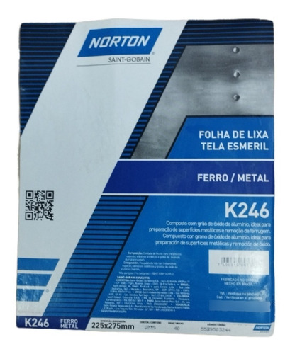Lijas Norton Fierro Tela Grano 40 Esmeril Pack 25un