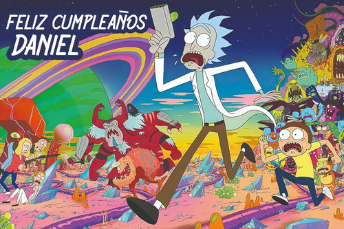 Pendón Cumpleaños Rick And Morty 