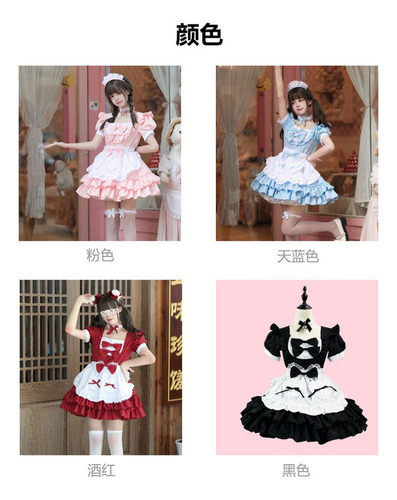Conjunto De Vestidos De Sirvienta De Cosplay De Talla Grande