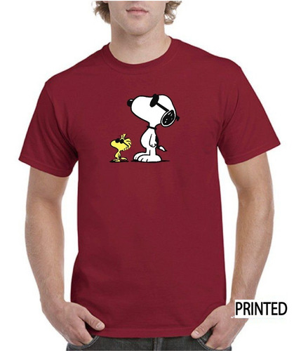 Imagen 1 de 2 de Polera Hombre Estampado Snoopy Lentes