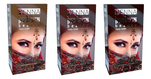 Kit Designer Sobrancelha 3 Henna Indiana Beauty Profissional