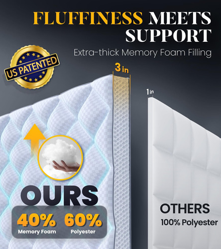 3 Pulgadas De Colchón De Espuma De Memoria Ultra-flosa Para