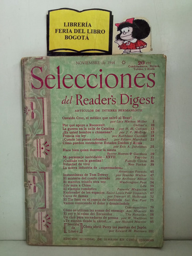 Selecciones Del Readers Digest - Noviembre De 1944 - Colecci