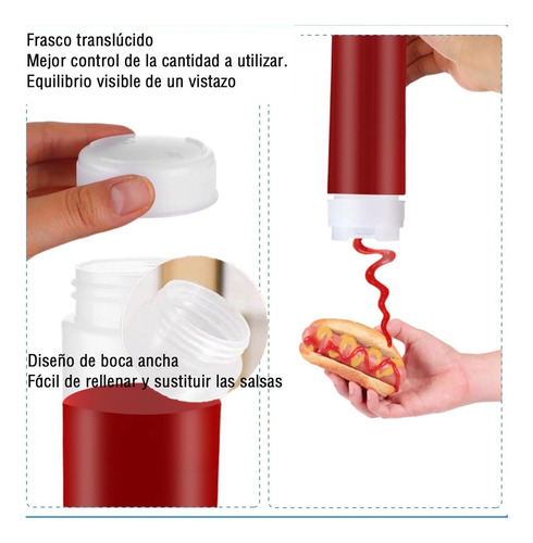 Dispensador Salsa,válvula Grande Punta Plástico Invertida
