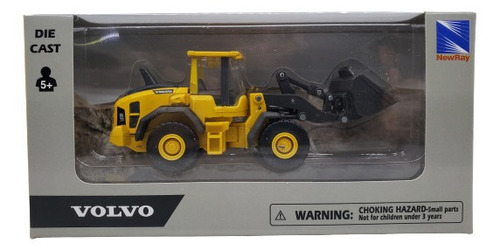 New Ray 1/43 Máquina Volvo Pala Maquinaria Pesada Escala Color Amarillo