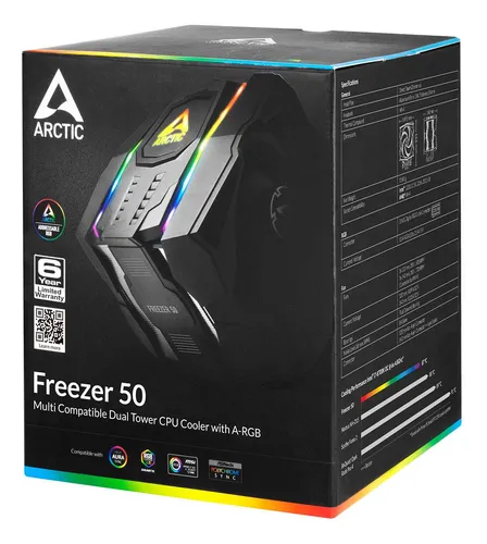 Cooler Cpu Arctic Freezer 50 Con Controlador Rgb Amd Intel