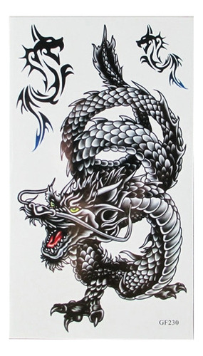 .. Calcomanía De Tatuaje Extraíble Desechable Quan Dragon