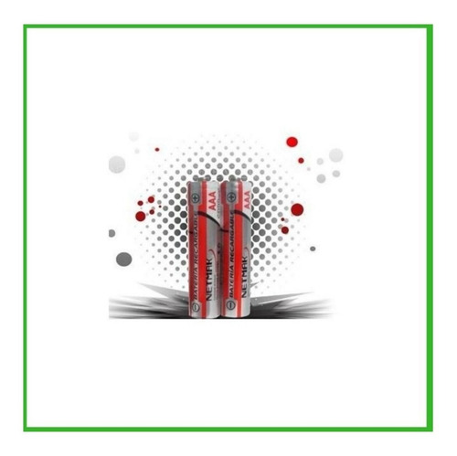 Imagen 2 de 2 de Pack Pilas Aaa Recargables Netmak 1100mah X2 Pilas Blister