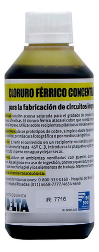 Cloruro Ferrico Concentrado Delta 250cc Placas Electronicas