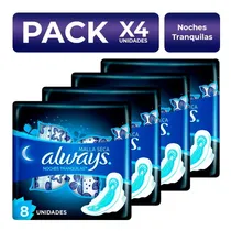 Comprar Packx4 Toallas Always Noches Tranquilas Seca 8 Unidades
