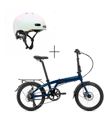 Bicicleta Plegable Tern B8 Con Guardabarros Y Parilla +casco