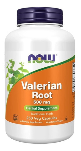 Raíz De Valeriana Valerian Root 500 Mg 250 Cápsulas Now