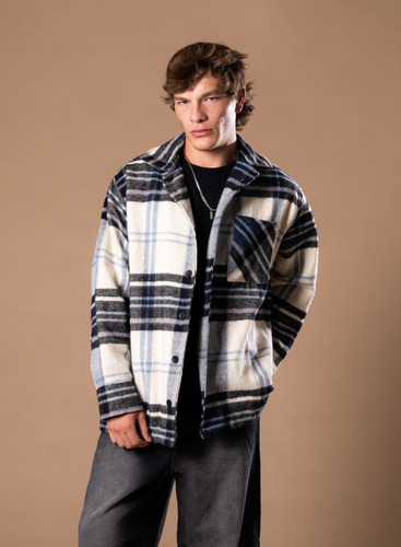Camisaco De Paño Saco Tapado Hombre Campera Camisa Leñadora