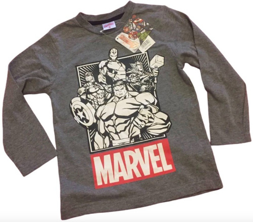 Polera Marvel Talla 14, Manga Larga, Original Marvel