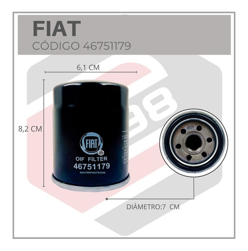 Imagen 5 de 6 de Filtro Aceite Siena Fire Palio Fiat Uno Forza 1.3 1.4 Idea