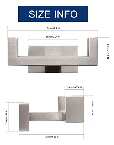 Gancho Doble Para Toallas De Baño Nearmoon, Acero Inoxidable