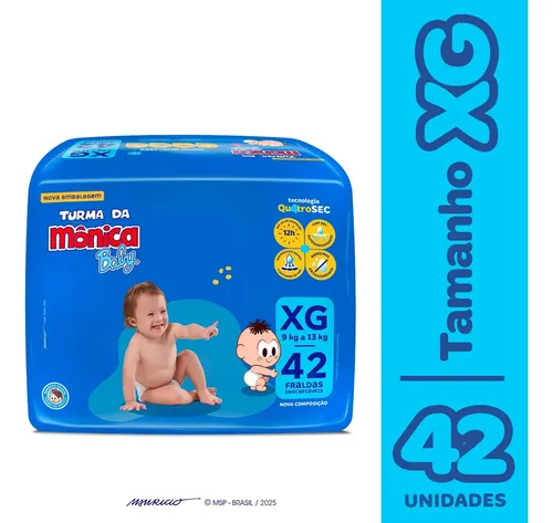 Fralda Turma da Mônica Baby XG 42 unidades