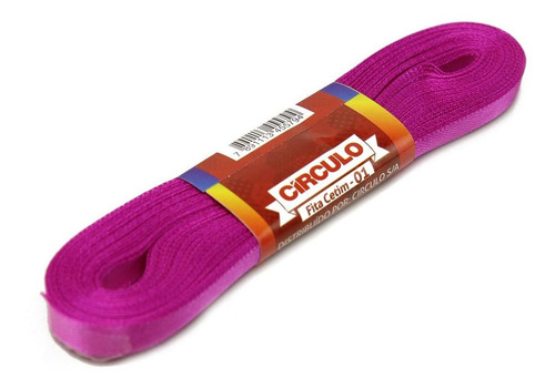Fita De Cetim N01 10m - Círculo Cor 158-rosa Choque