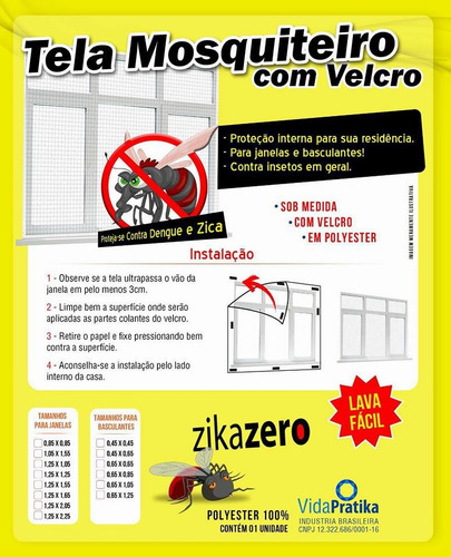 Tela Para Janela Mosquiteiro Insetos Dengue 0,85x1,05