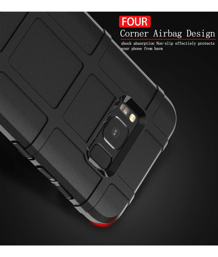 Funda Suave Silicona Tpu Uso Rudo Para S8 Plus+mica Negro Samsung Galaxy S8+/s8 Plus