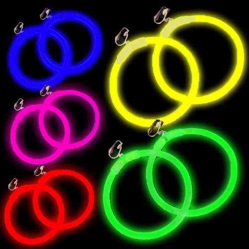 Imagen 2 de 10 de Aritos Luminosos Fluo Neón X 20 Unidades Varios Colores