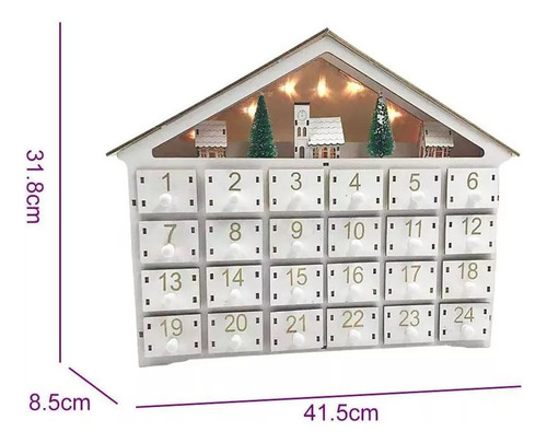 Nuevo Calendario De Adviento Navideño De Madera Con 24
