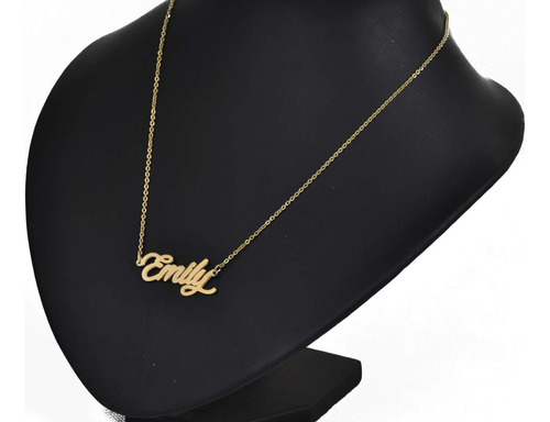 Aoloshow Emily Nombre Collar En Capas Gargantilla De Acero I