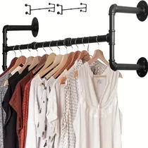 Comprar 2pzs Percheros De Pared Industrial Estante Ropa Extraíble