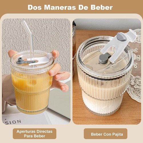 1 Juego De Vasos De Vidrio Con Tapa