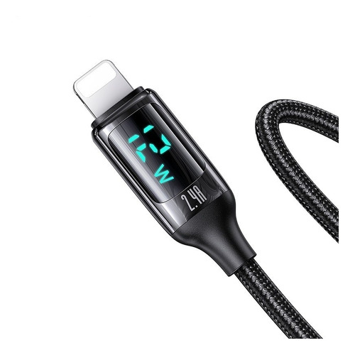 Imagen 2 de 4 de Cable Premium Usb A Lightning 12w Con Display Datos Y Carga