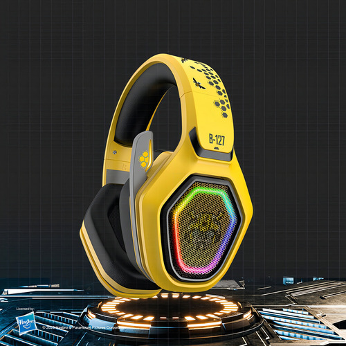 Fones de ouvido para jogos sem fio Transformers Bluetooth TF-G01 pretos com luz LED