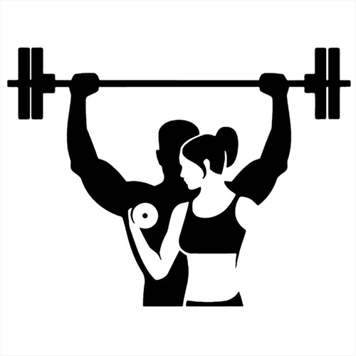 Adesivo De Parede 58x80cm - Musculação Homem E Mulher Esport