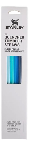 Set 4 Pack Popotes Stanley Quencher 40 Oz. Tumbler Straws Blues