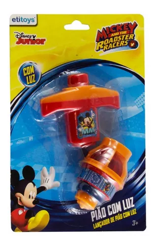 Pião Infantil Com Lançador E Luzes Mickey Mouse - Feira da