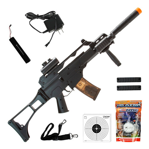 Rifle De Airsoft Cyma G36 Cm021 Elétrico Bivolt 6mm + 2000 Bbs + Óculos, Red Dot E Bandoleira