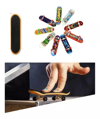 Finger Skateboard Skatinho de Dedo com Lixa e Rodinhas Trocáveis