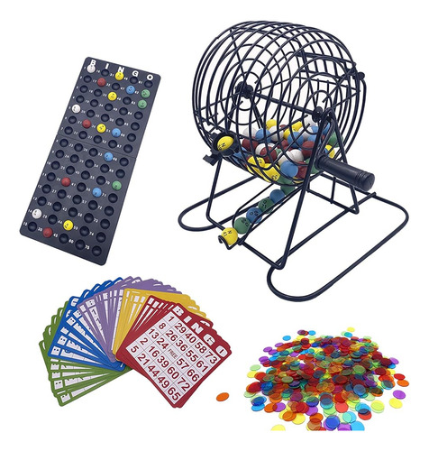 Junwrrow Deluxe Bingo Game Set Con Jaula De Bingo De 6 Pulga