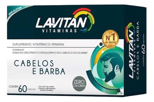 Lavitan Cabelos E Barba 60 Cap Vitaminas P Homem Biotina