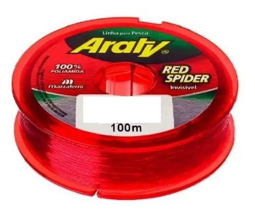 Linha De Pesca Araty Red Spider 0,20 Mm 100 Metros C/ 10 Un