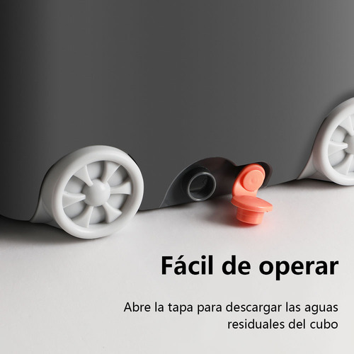 Trapeador Giratorio Cm-top Spin Mágico Con Cubeta Y Mop Repuestos Color Gris