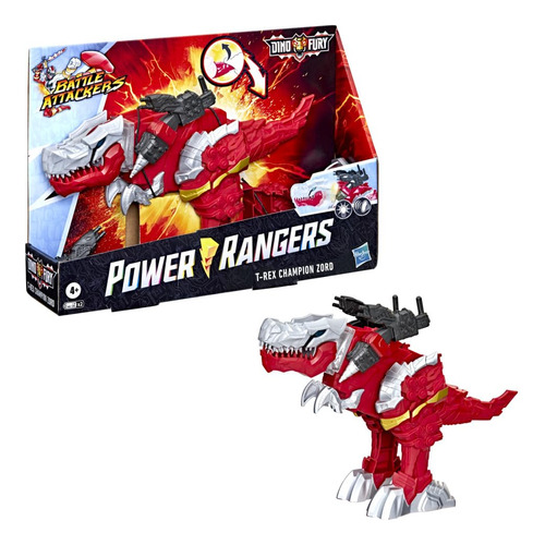 Power Rangers Battle Attackers Dino Fury T-rex Champion Zor.