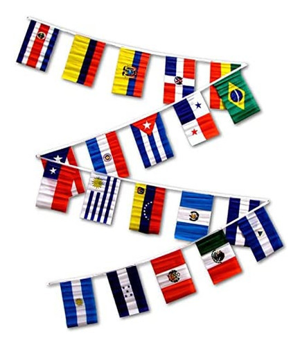 Cadena De Banderas 4less, Latinoamérica, 20 Países, 9,1m