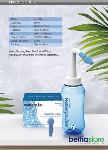 Limpiador Irrigador Nasal 300ml Waterpulse Adultos-Niños Alergias GENERICO