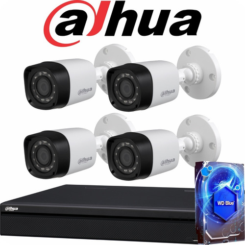 Kit Seguridad Dahua Full Hd Dvr 4 + Disco 1tb Instalado + 4 Camaras Infrarrojas Exterior O Domos + Ip Cctv M3k