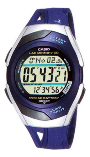Remate Especial De Relojes Casio: Últimas Piezas En Oferta. Correa Azul marino Bisel Plateado Fondo Ámbar str-300c-2c